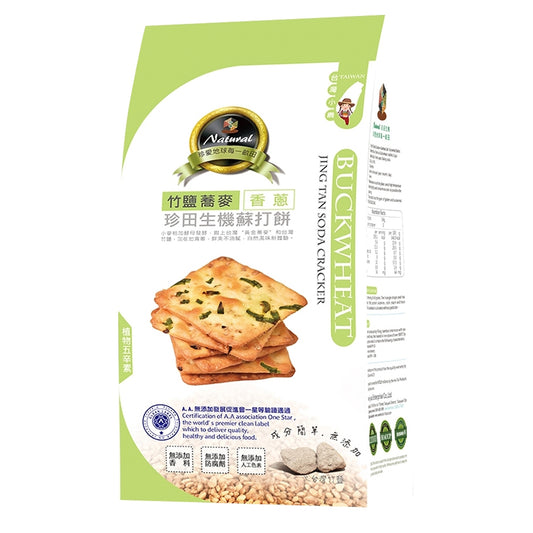 珍田生機 JING TAN 竹鹽蕎麥 生機蘇打餅 香蔥 162g