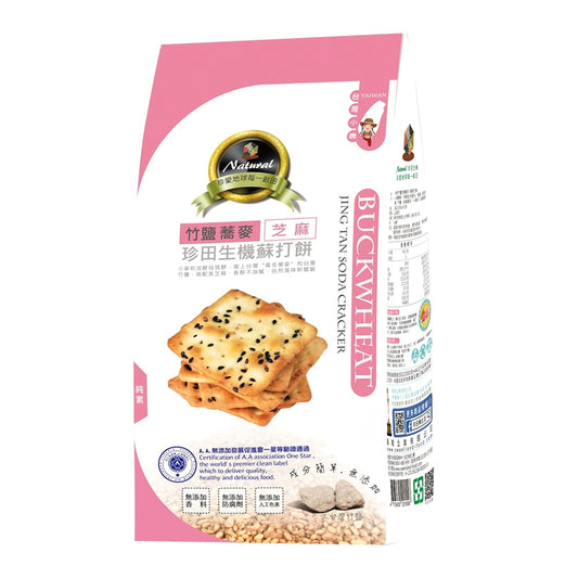 珍田生機 JING TAN 竹鹽蕎麥 生機蘇打餅 黑芝麻 162g