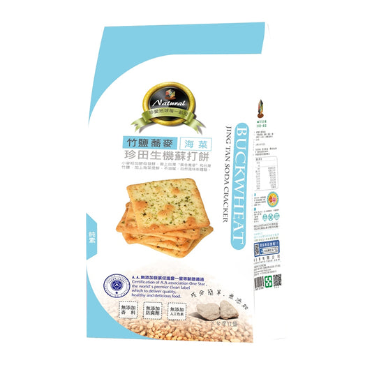珍田生機 JING TAN 竹鹽蕎麥 生機蘇打餅 海菜 162g