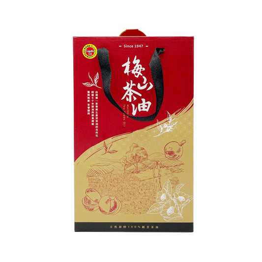 梅山茶油 MEI-SHAN TEA-SEEDS OIL 禮盒組 (苦茶油*1+黑麻油*1) 500ml